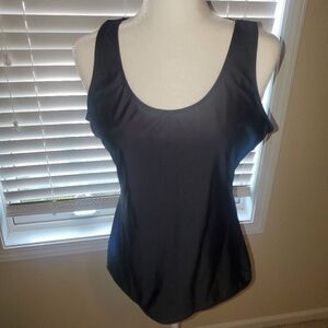 Tape Measure Black Spandex Shapewear Tank Top- Size XL